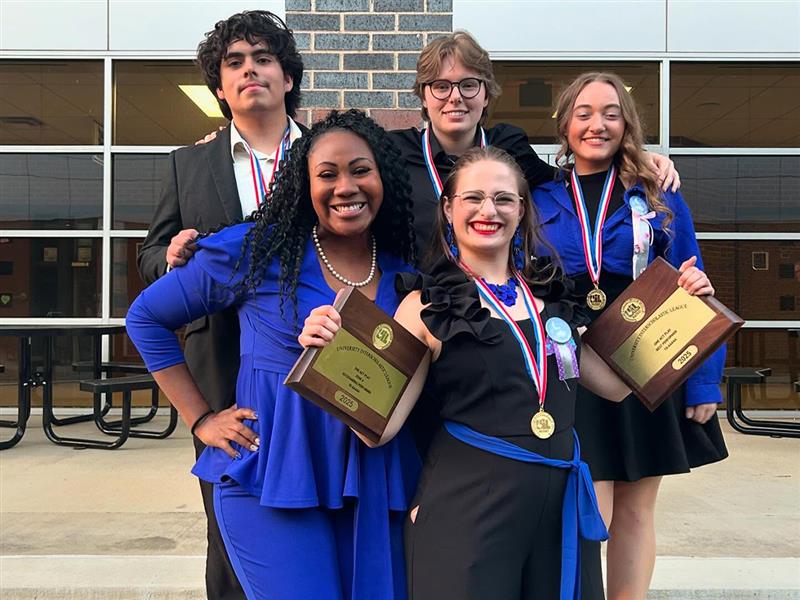 We’re Bi-District bound!! We advanced once again and will be telling our story again on April 3 at HHS! Congratulations to our Individual award winners: Clarabel Rigsby: All-Star Technician! Charlie McIntosh: Honorable Mention All-Star Cast! Oscar Hernandez: All-Star Cast Member! Alexis Hallan: